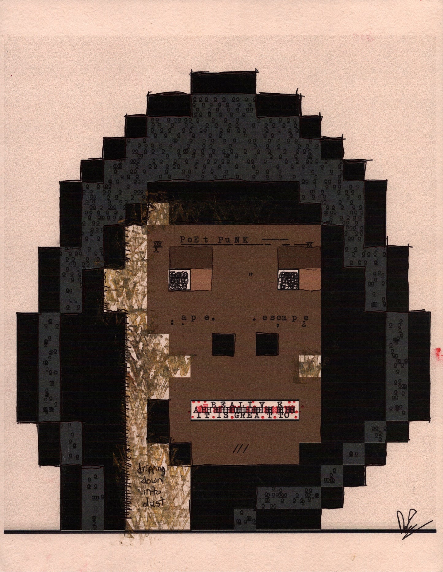 Poet Punk original typewriter artwork by Degen Poet