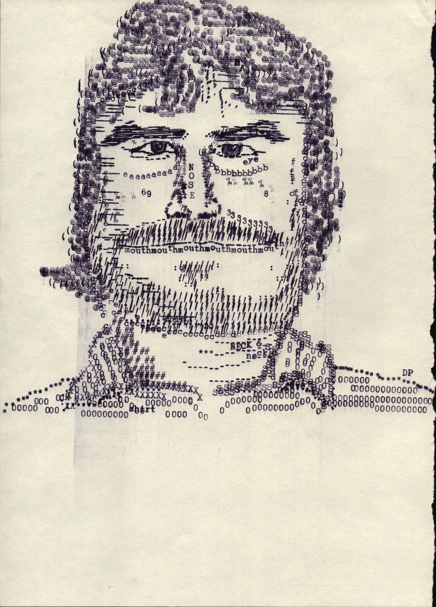 Not Jack Black original typewriter artwork by Degen Poet