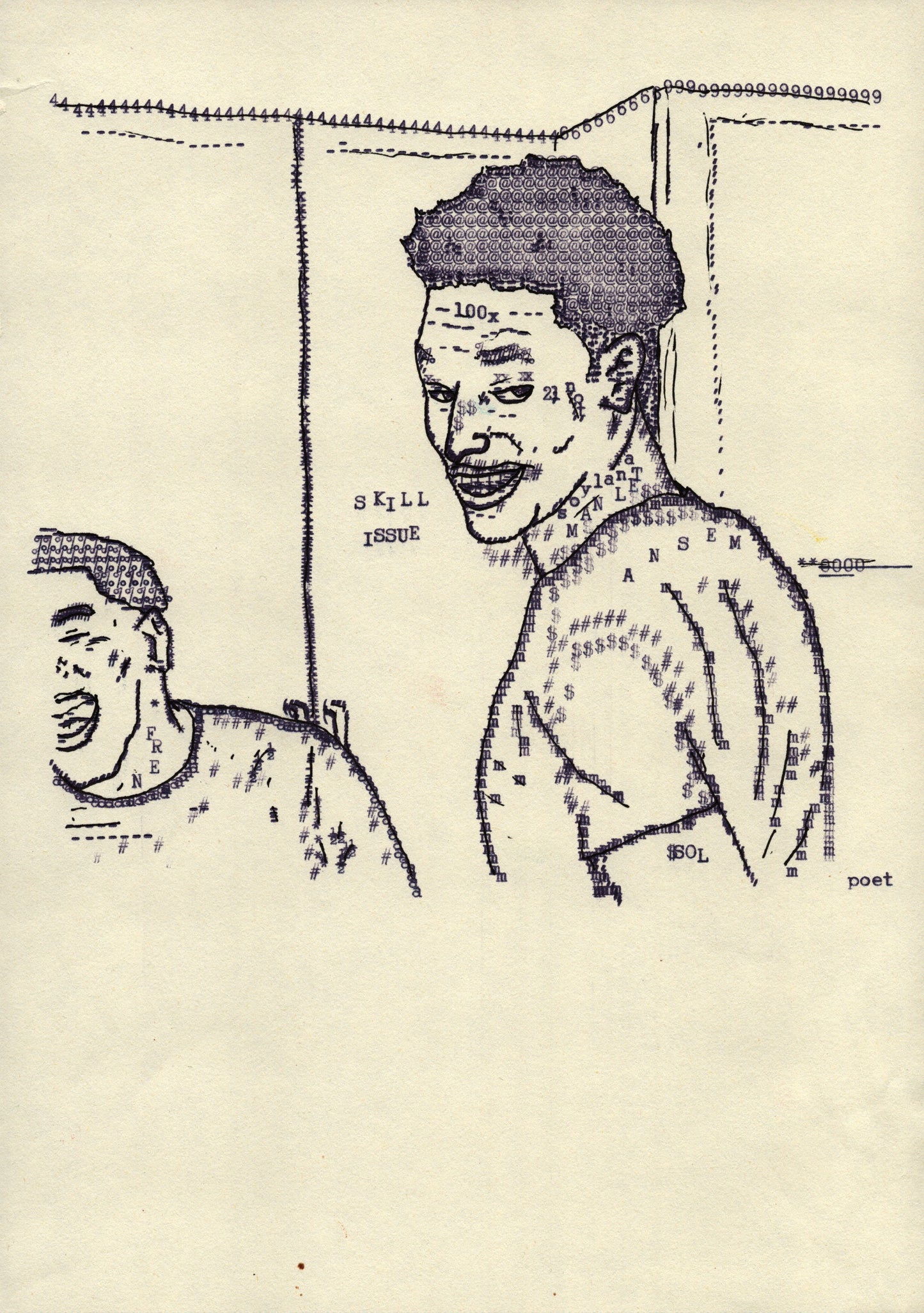 BLKNOIZ06 original typewriter artwork by Degen Poet
