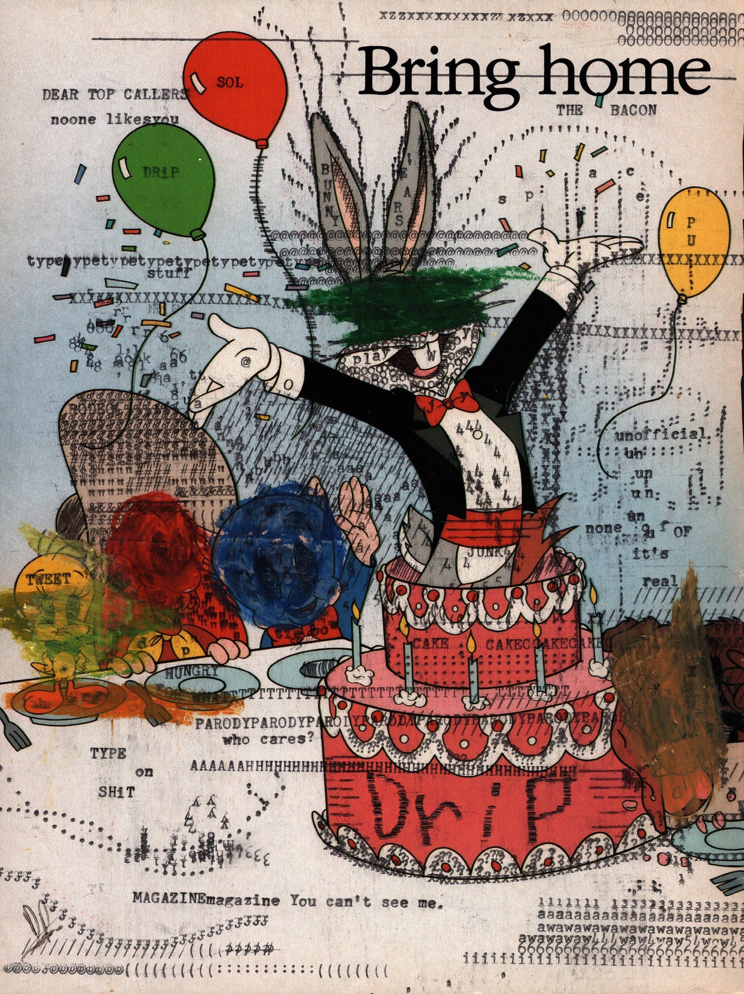 You Can't See Me original typewriter artwork