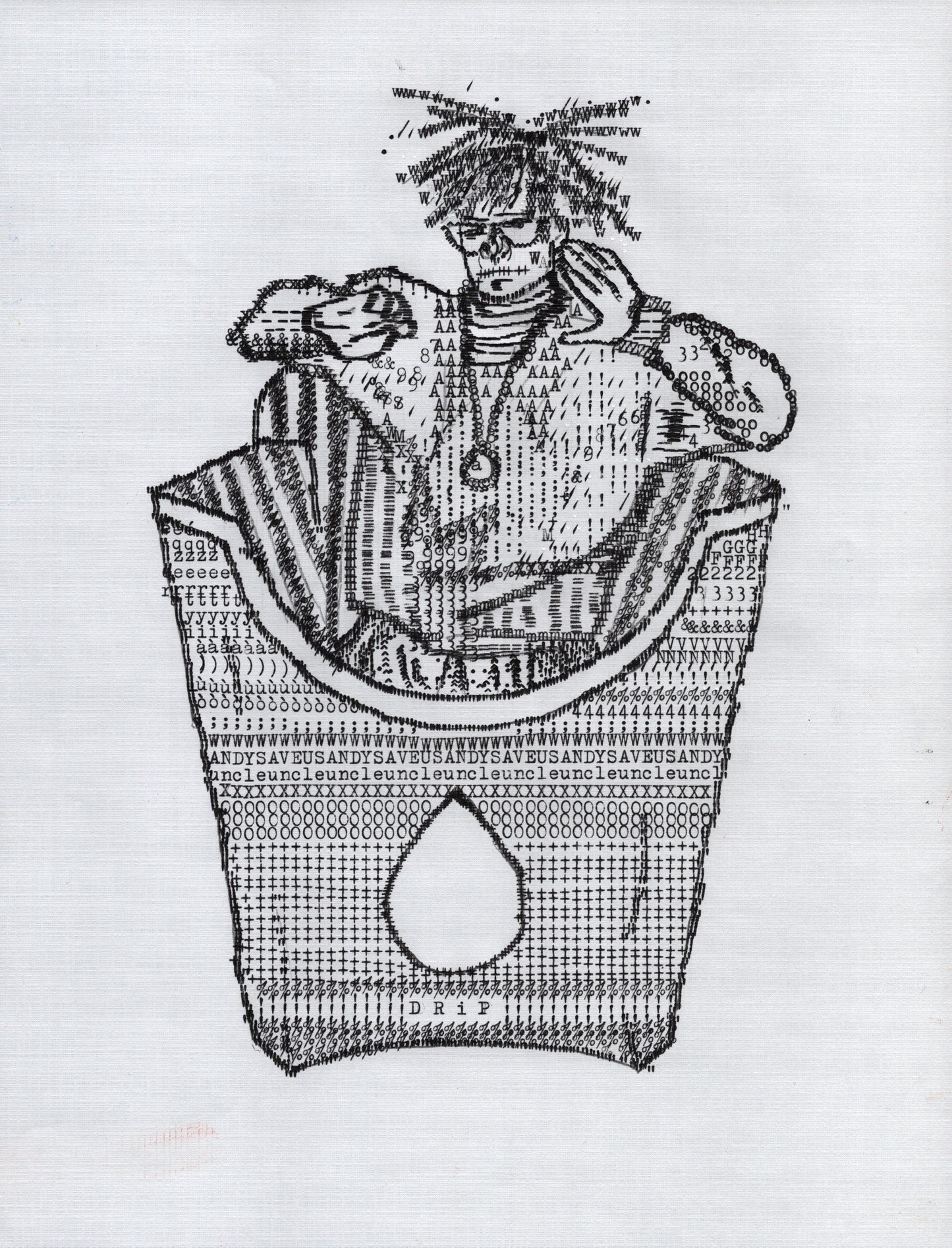 Warhol Fries original typewriter artwork by Degen Poet