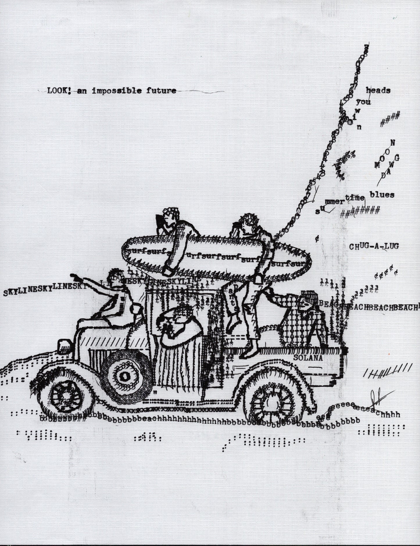 An Impossible Future original typewriter artwork by Degen Poet