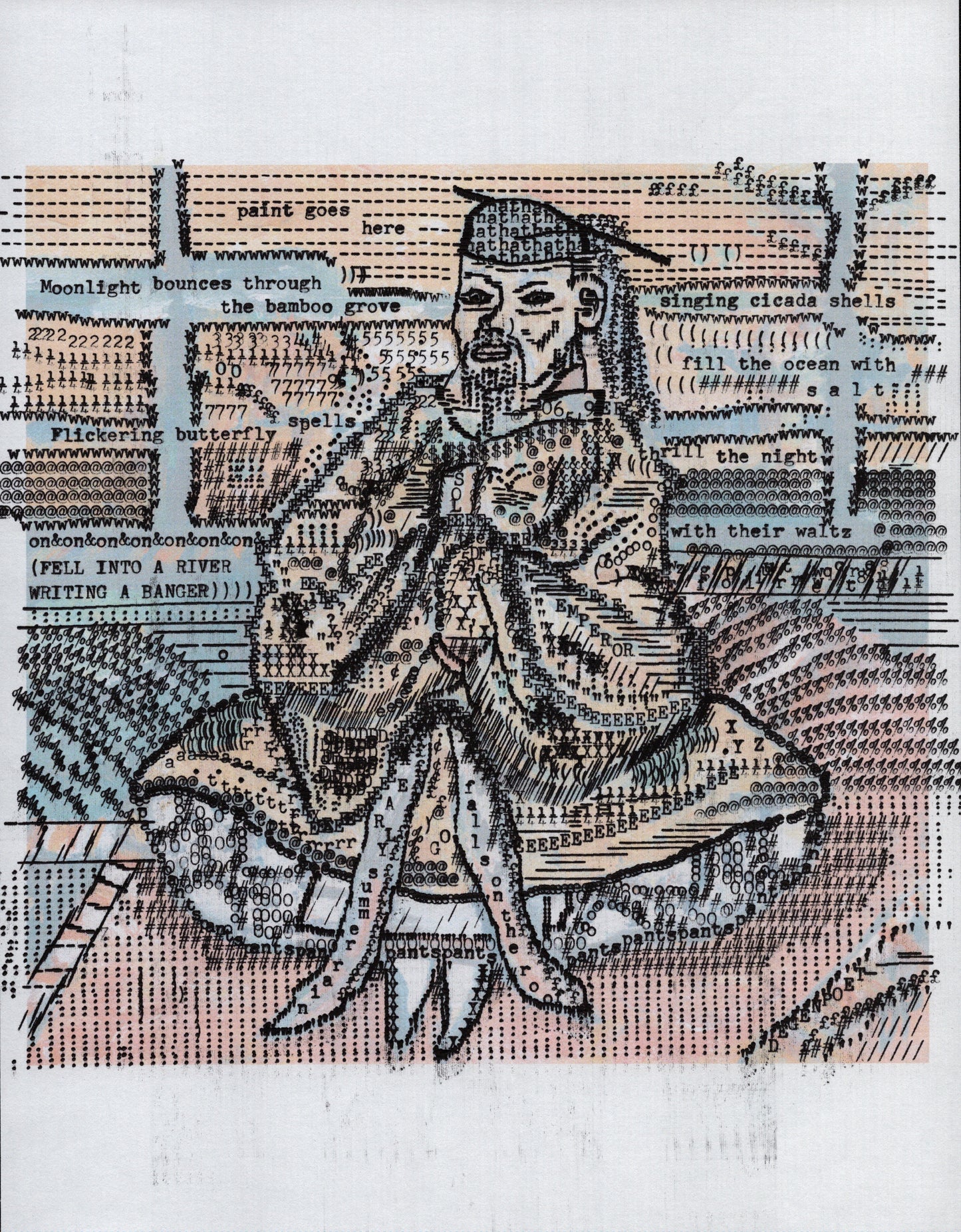 Emperor Kamino original typewriter artwork by Degen Poet