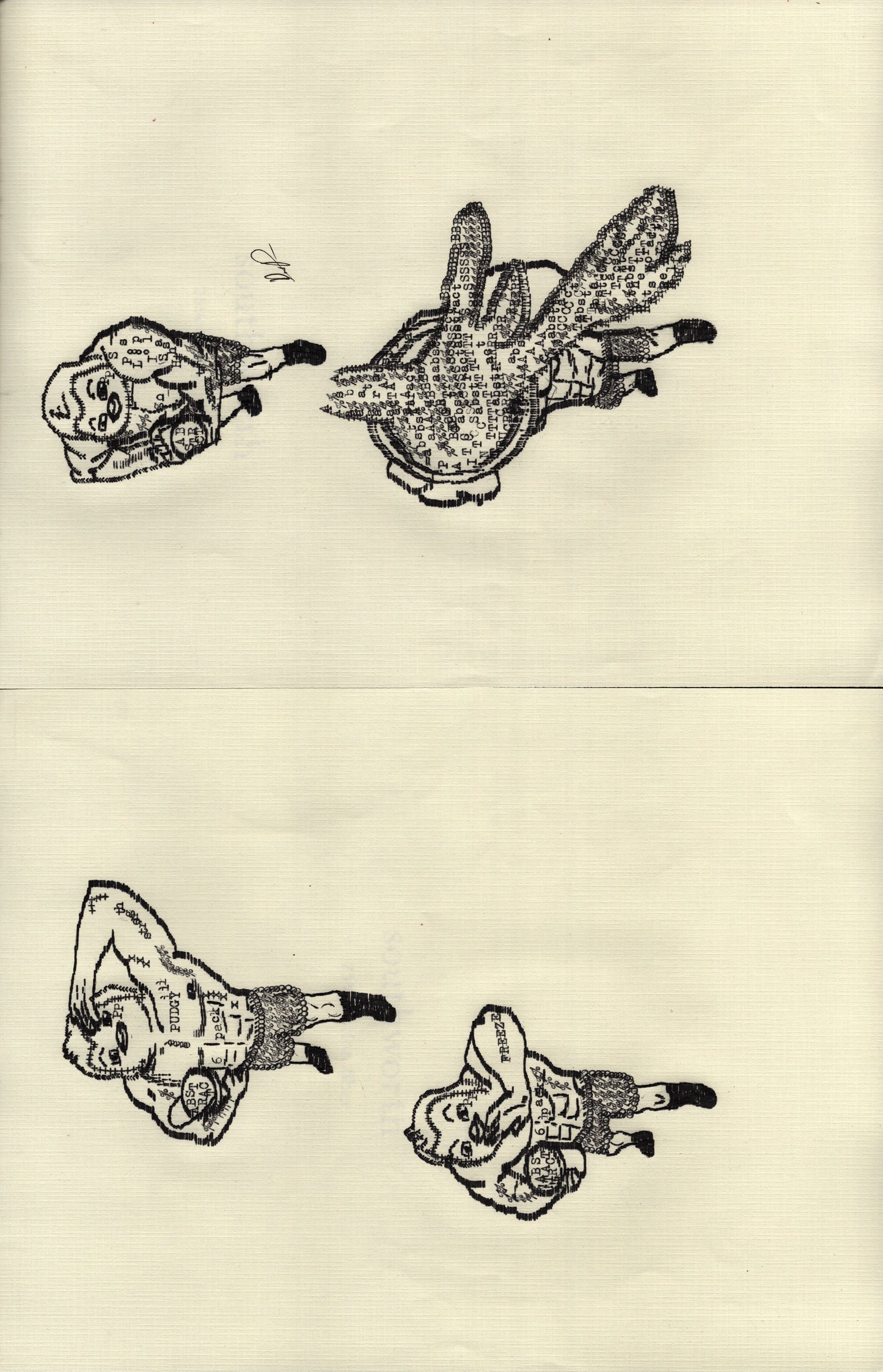 Pudgy Paint Toss original typewriter artwork by Degen Poet