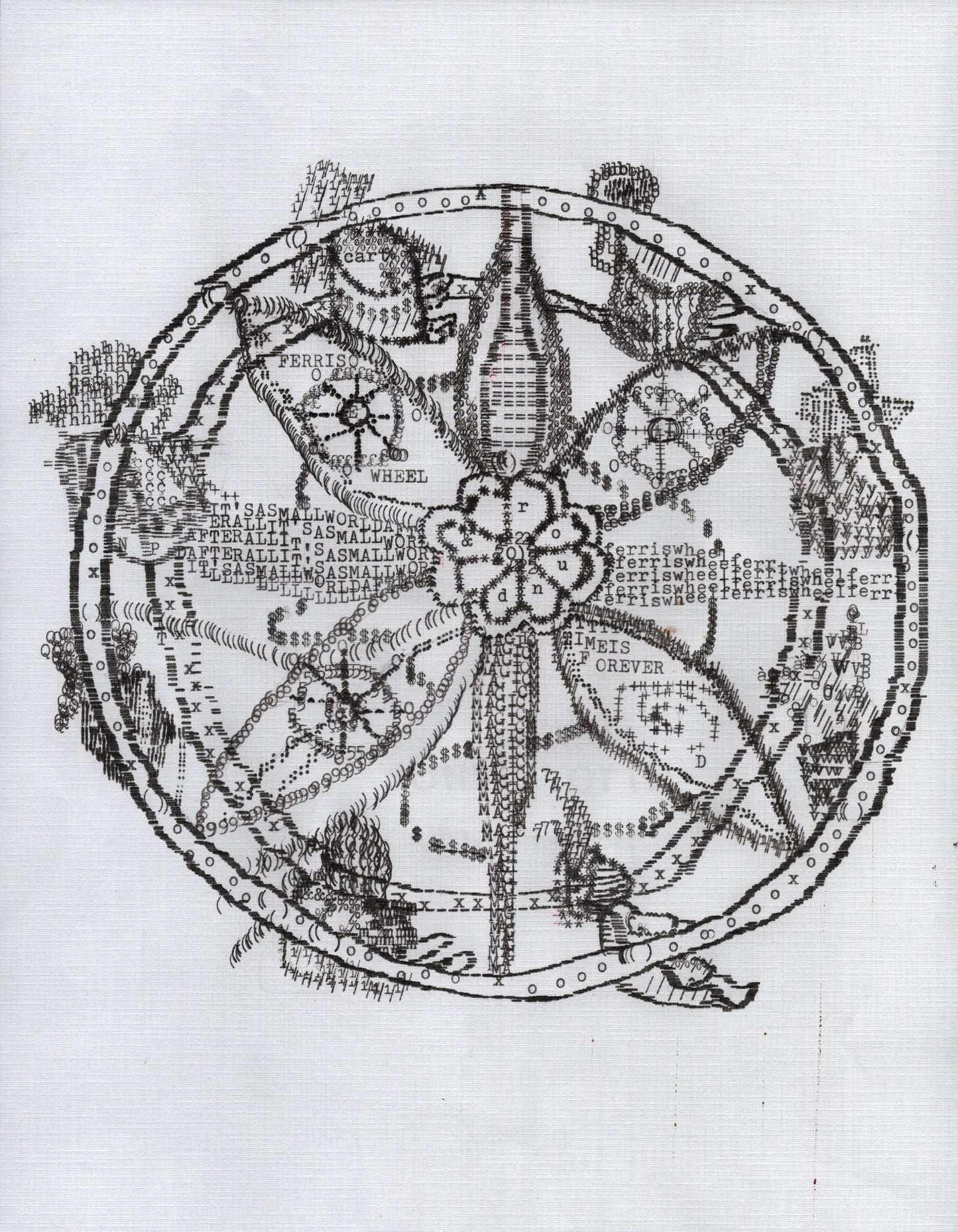 Ferris Wheel original typewriter artwork by Degen Poet