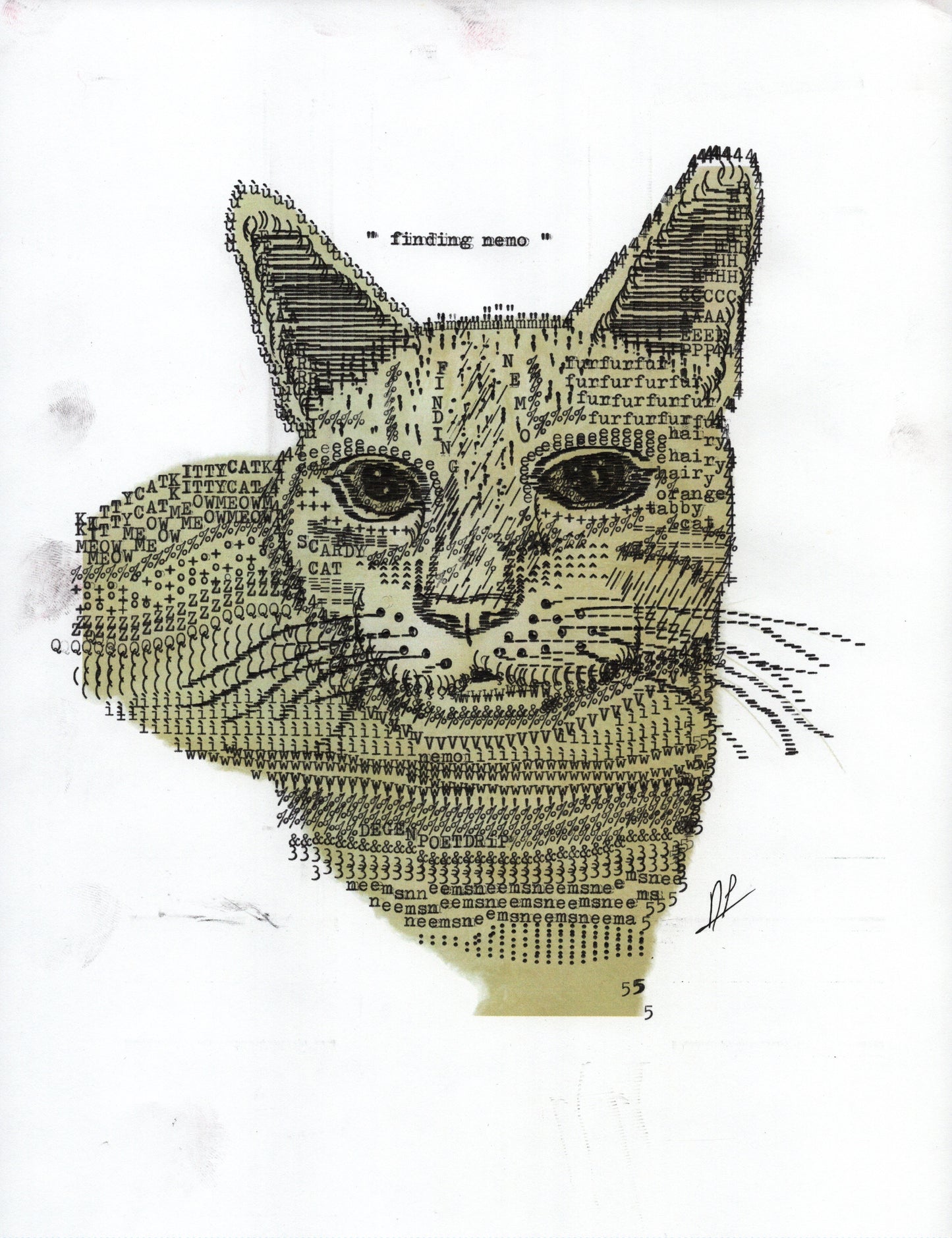 Finding Nemo original typewriter artwork by Degen Poet