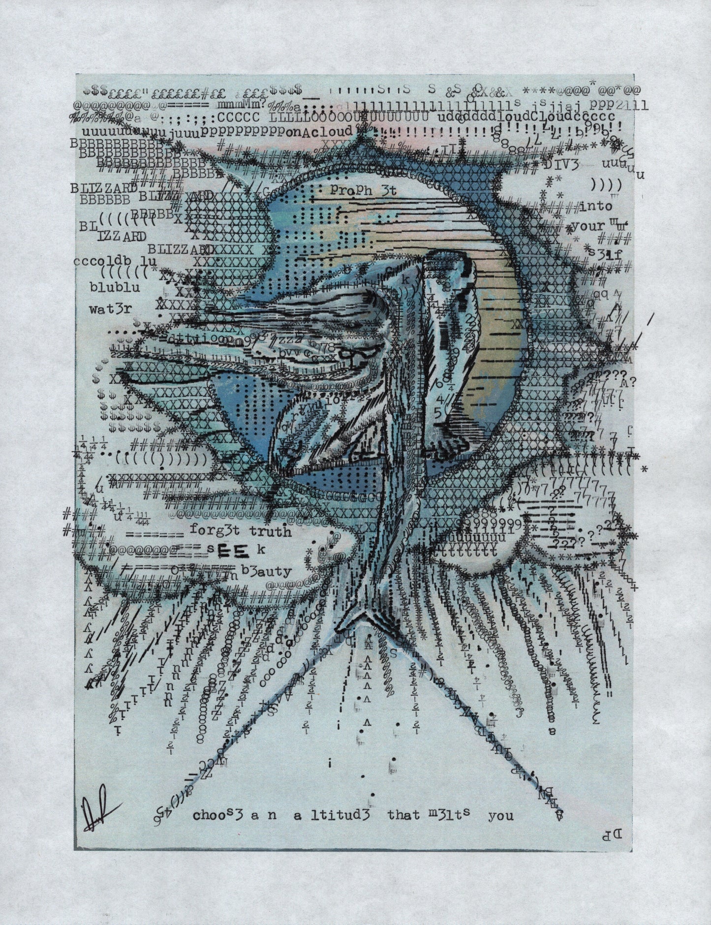 The Type of Days original typewriter artwork by Degen Poet
