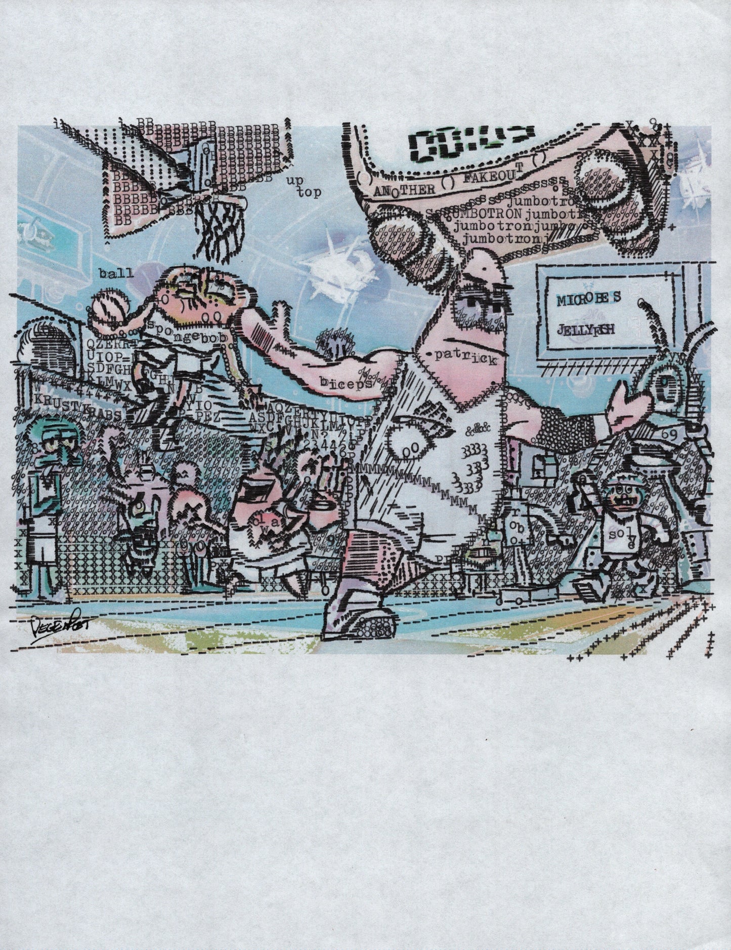 Fakeout original typewriter artwork by Degen Poet