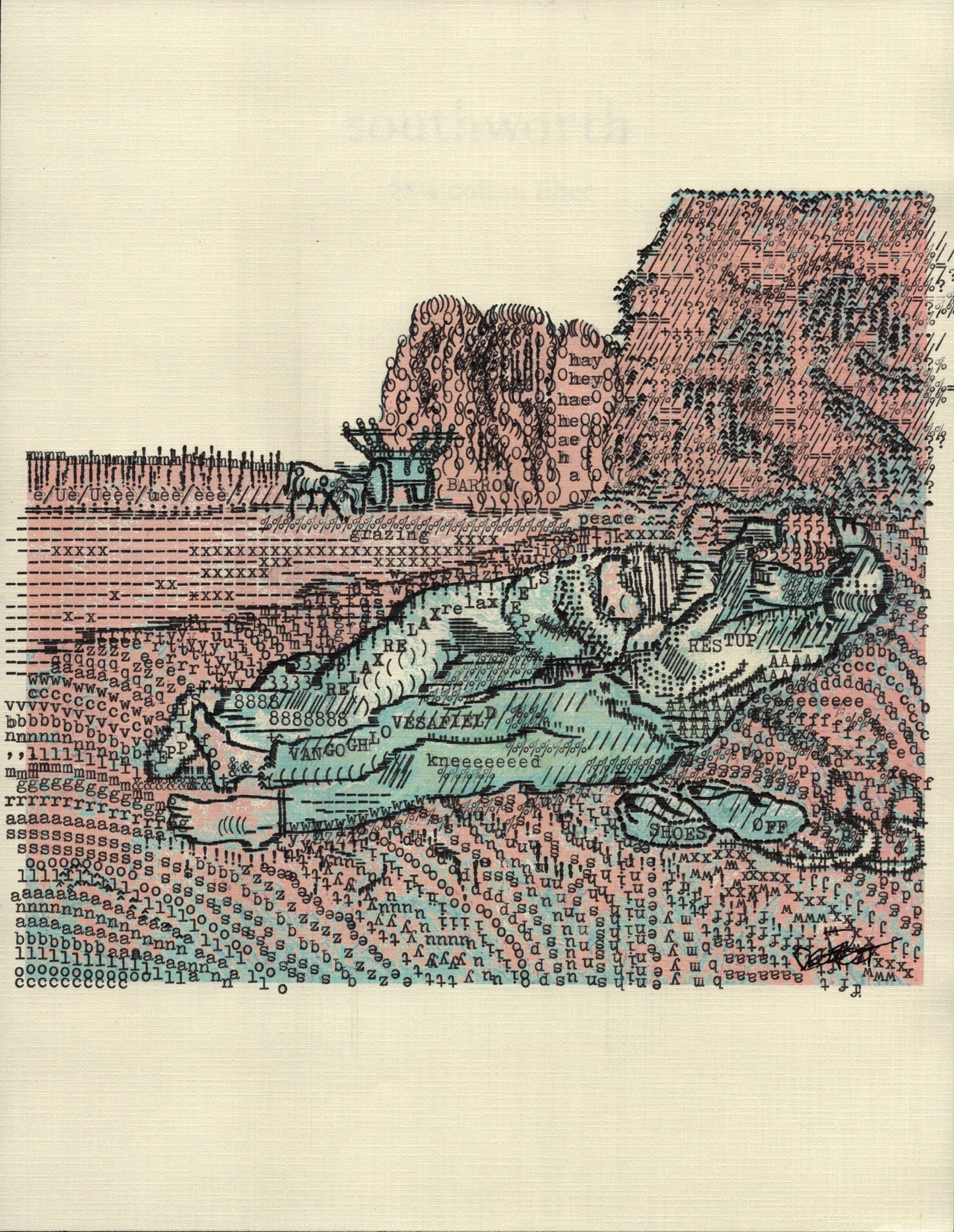 Day & Night original typewriter artwork by Degen Poet