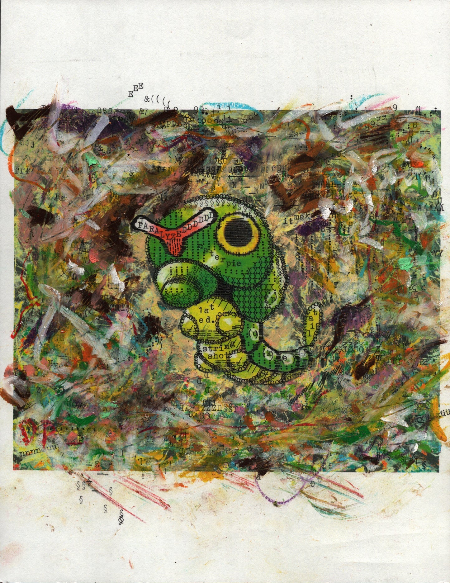 Caterpie original typewriter artwork by Degen Poet