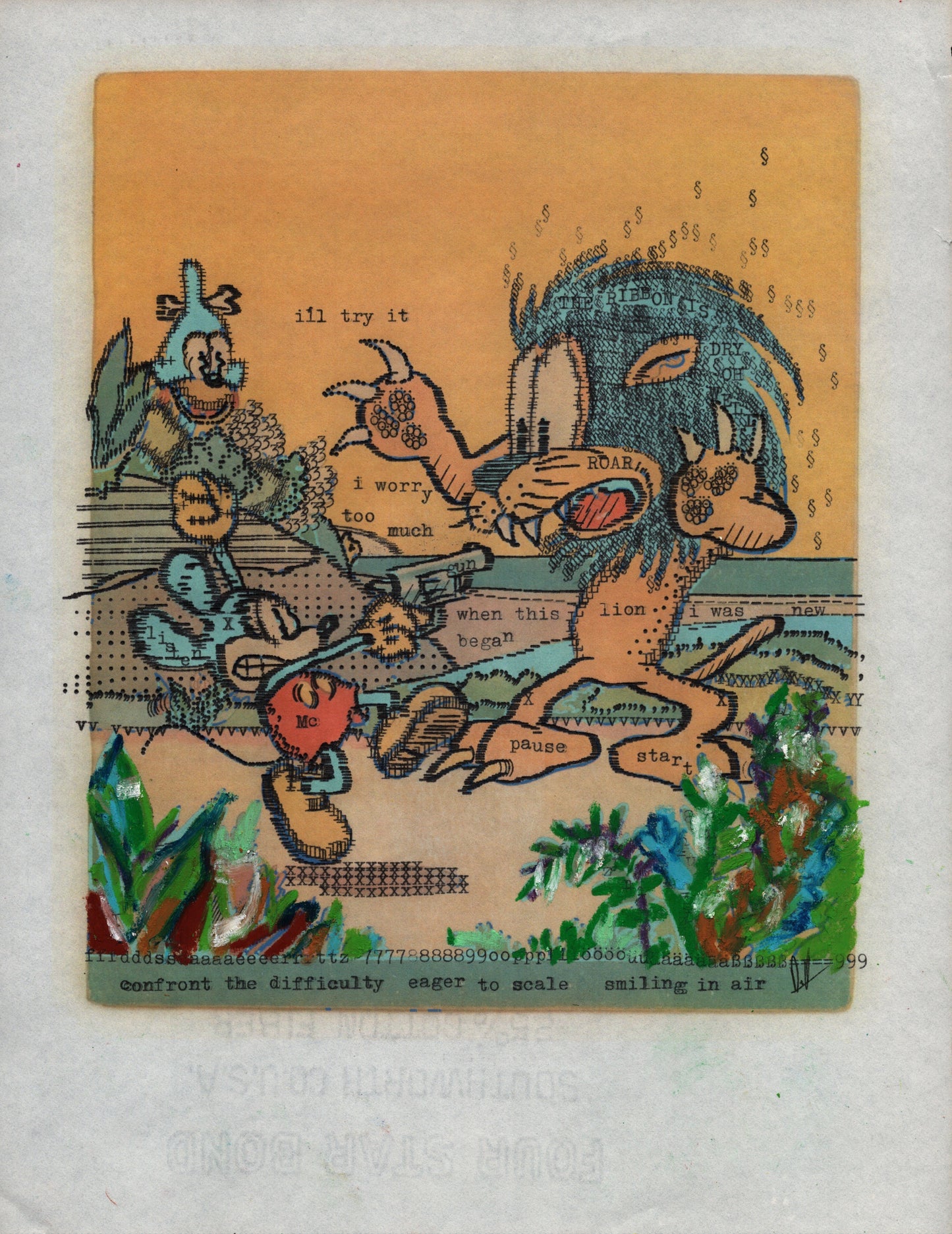 Topolino original typewriter artwork by Degen Poet