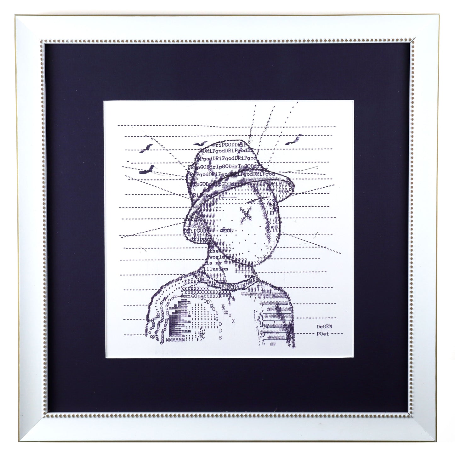 DRiP God original typewriter artwork by Degen Poet