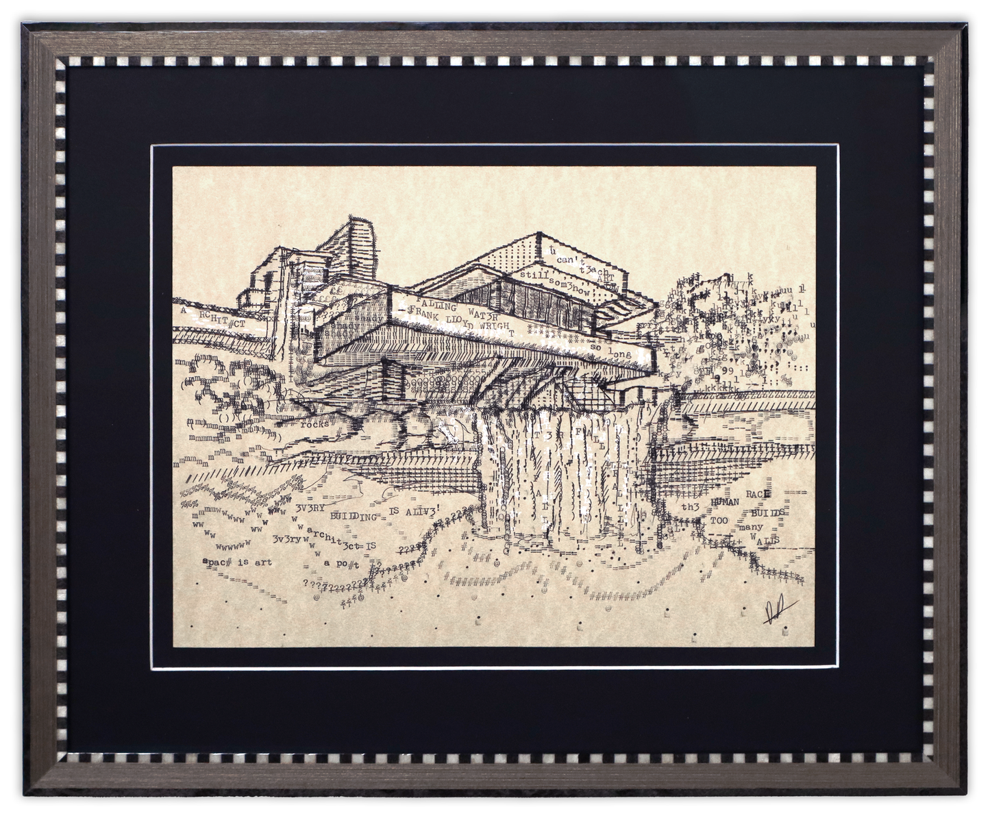 Frank Lloyd Type original typewriter artwork by Degen Poet