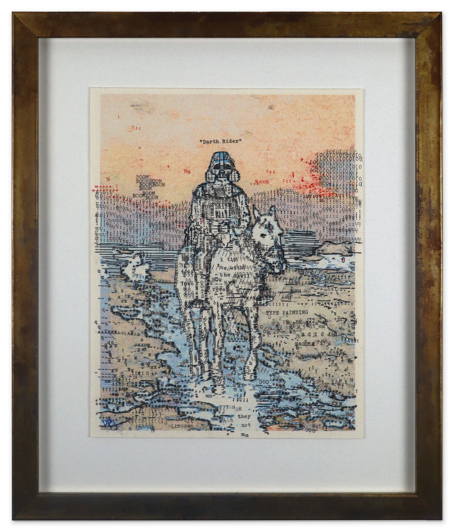 Darth Rider original typewriter artwork by Degen Poet