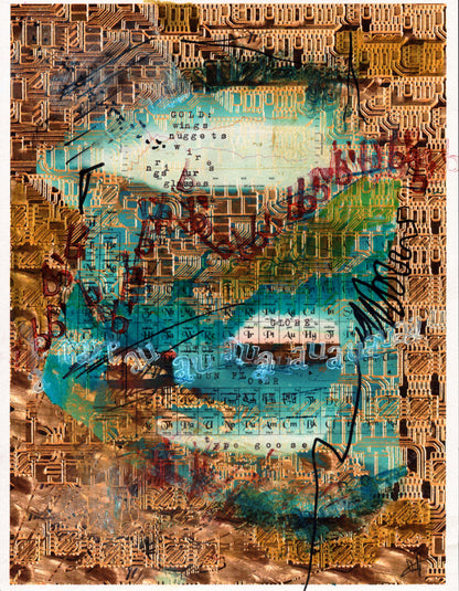 Golden Goose original typewriter artwork by Degen Poet