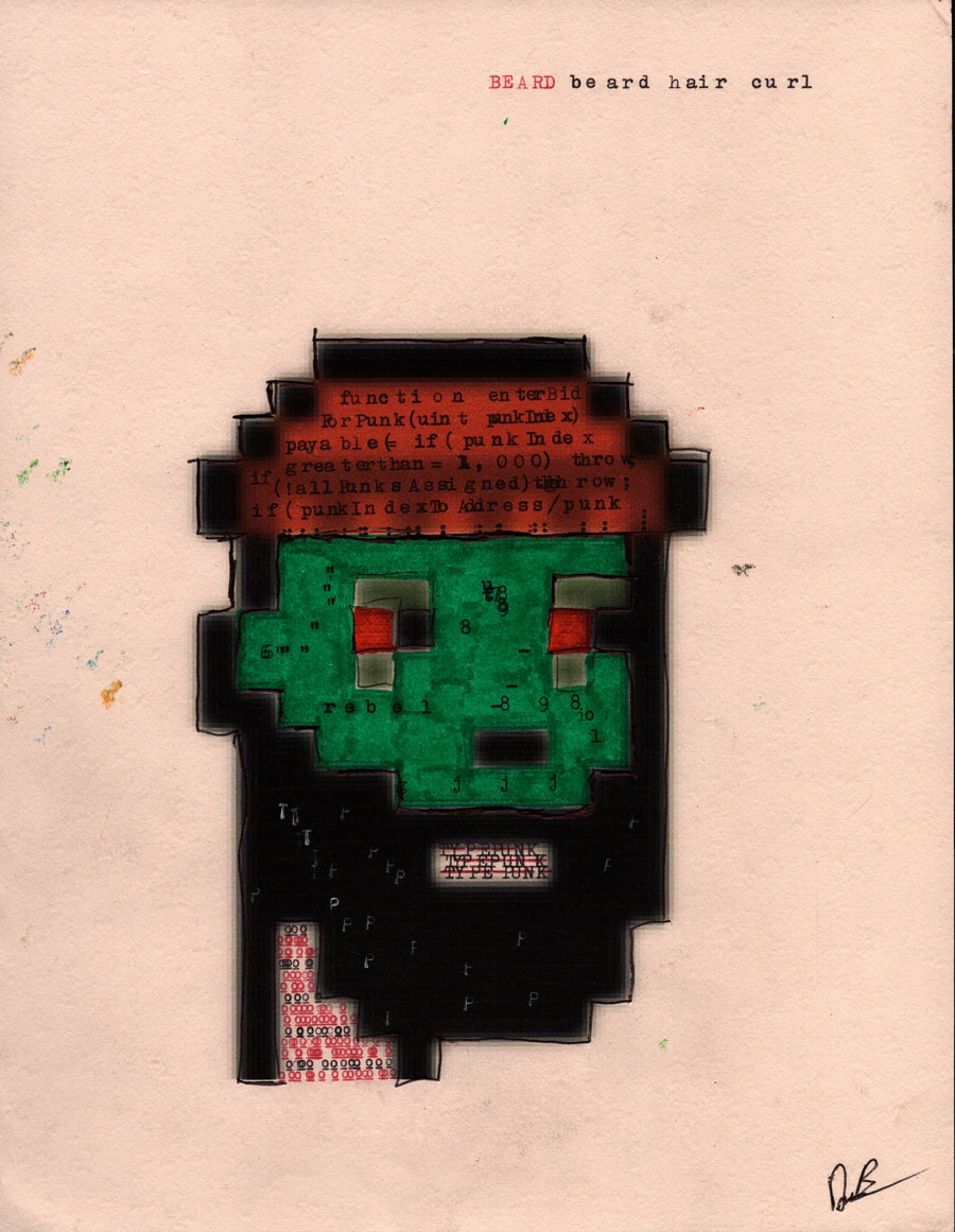 Type Punk original typewriter artwork by Degen Poet