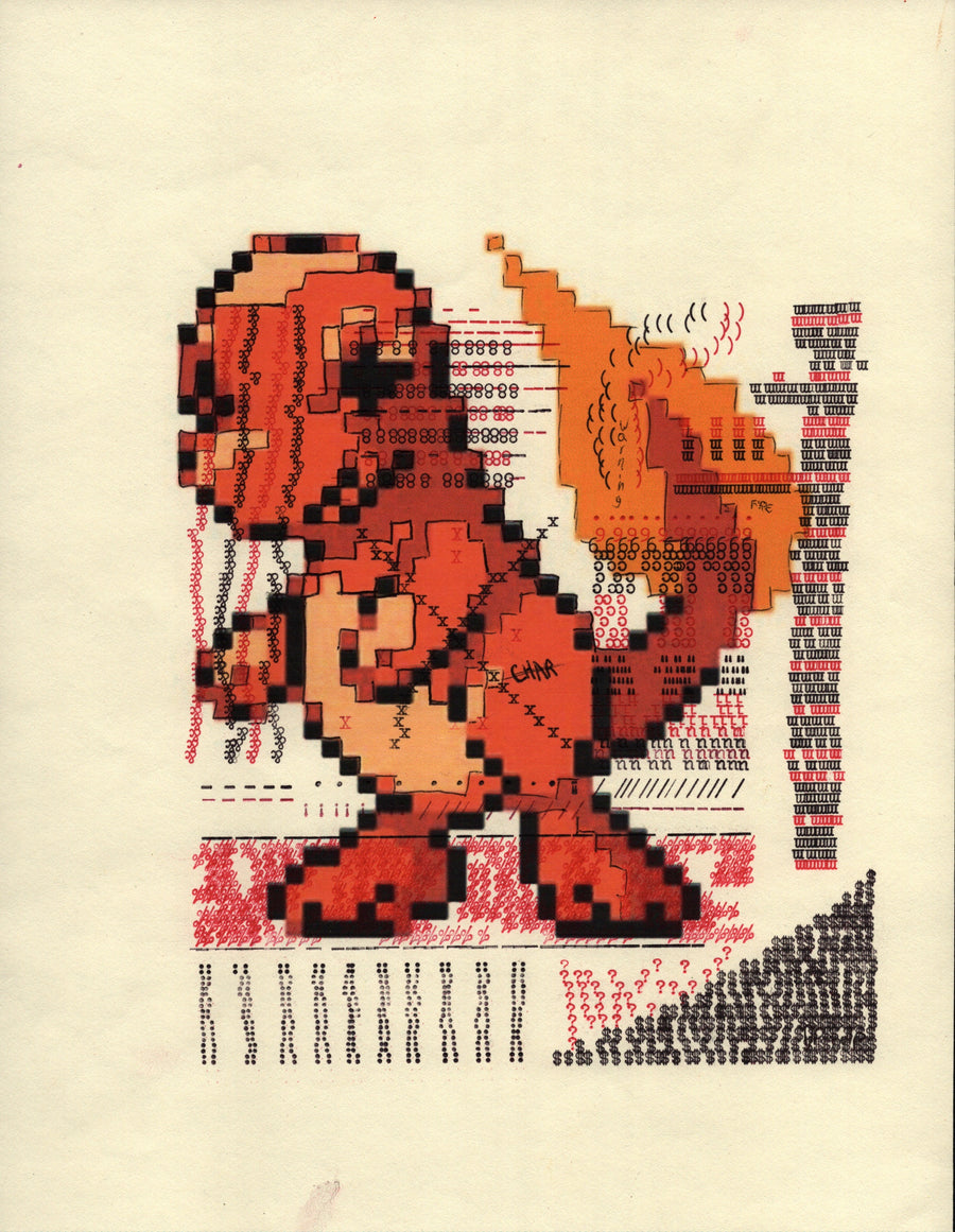 Charmander original typewriter artwork by Degen Poet