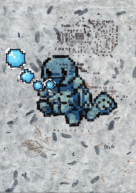 Squirtle original typewriter artwork