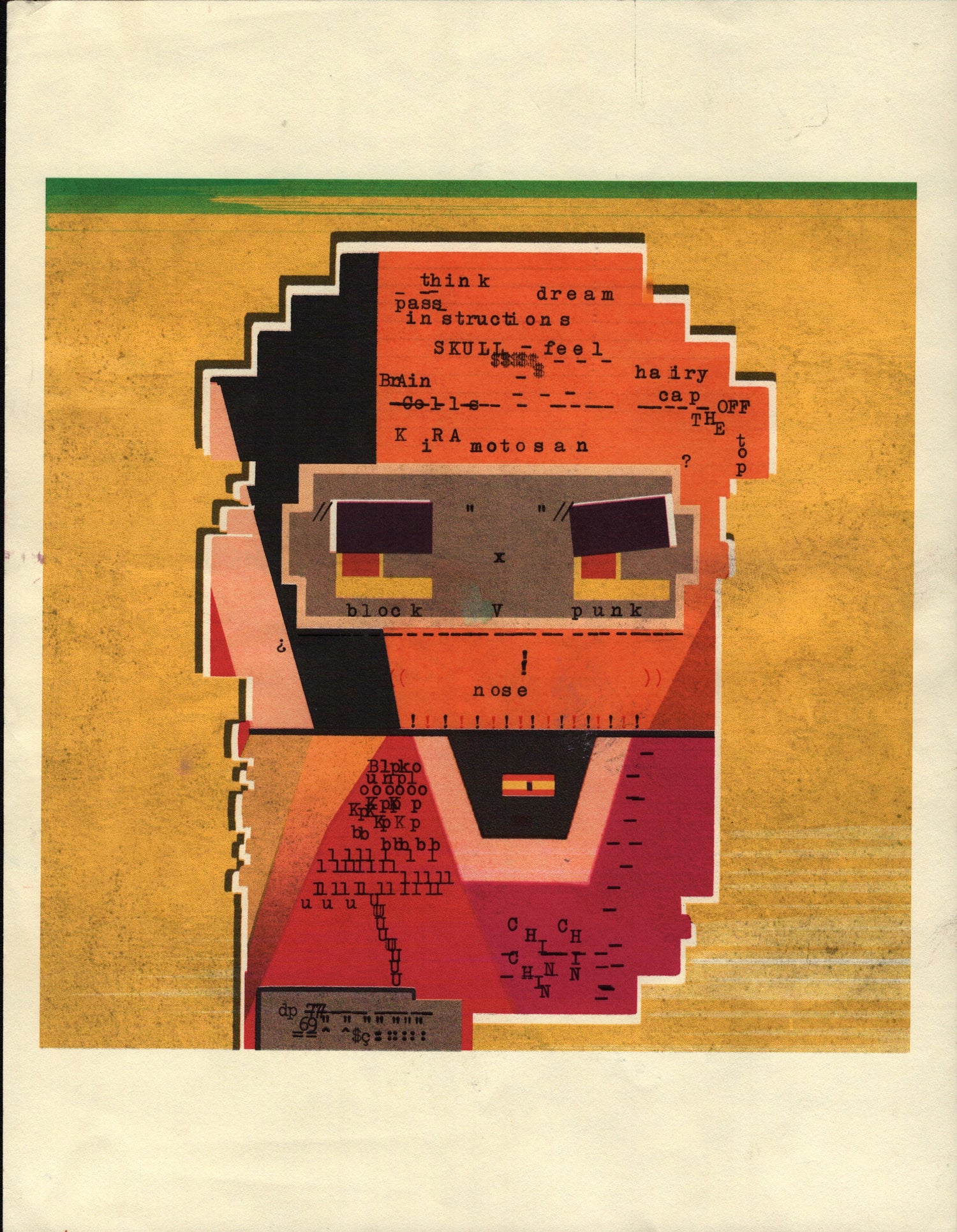 Block Punk original typewriter artwork