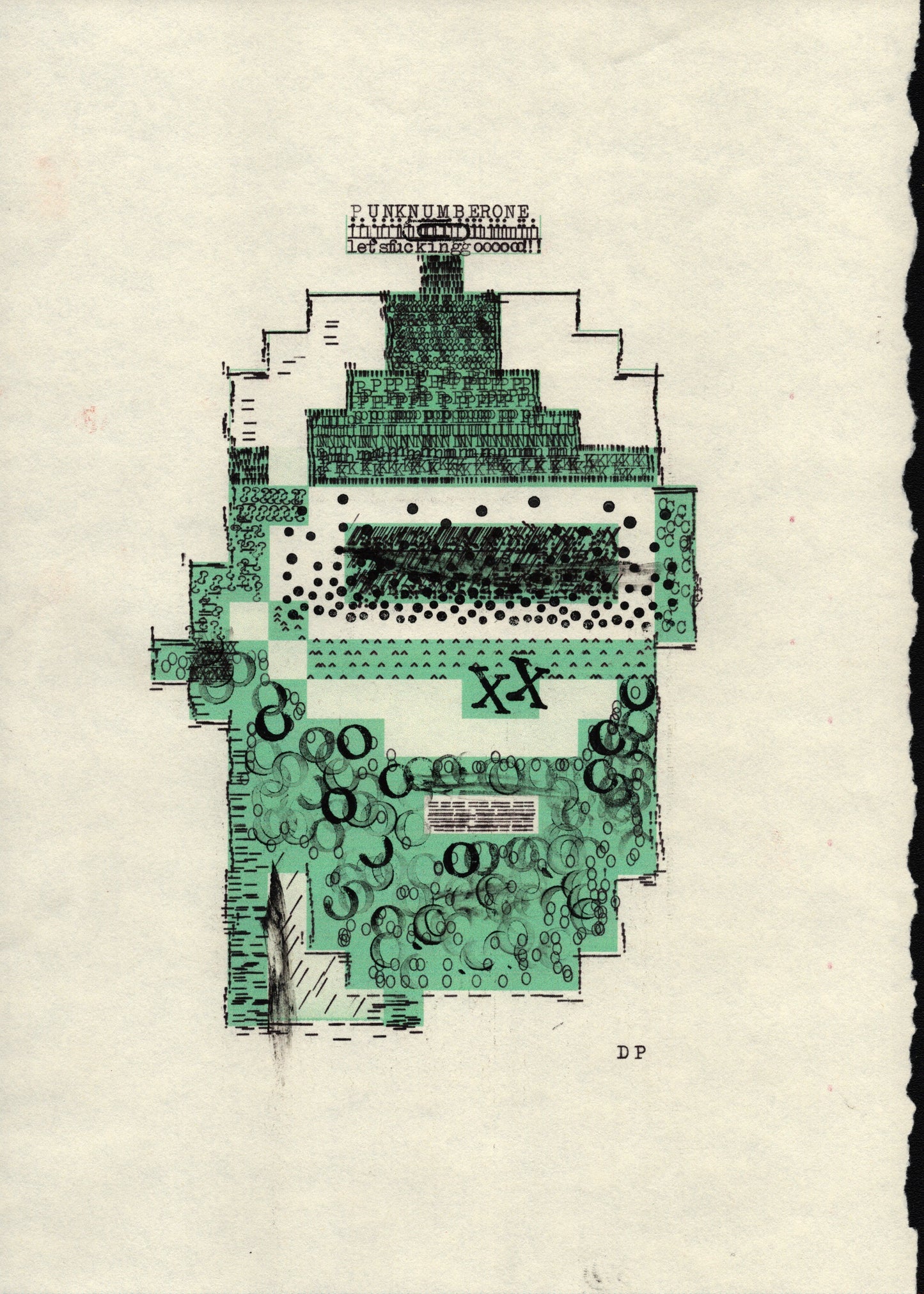 Punk #01 original typewriter artwork by Degen Poet