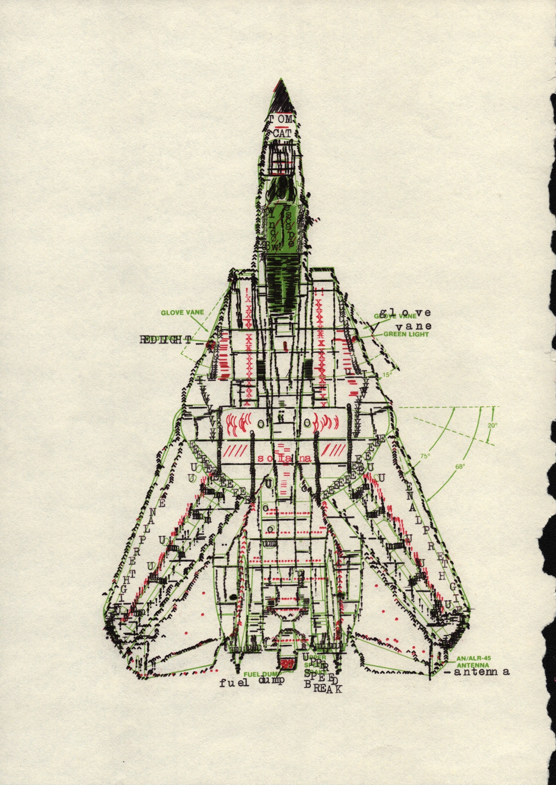 Tomcat original typewriter artwork by Degen Poet