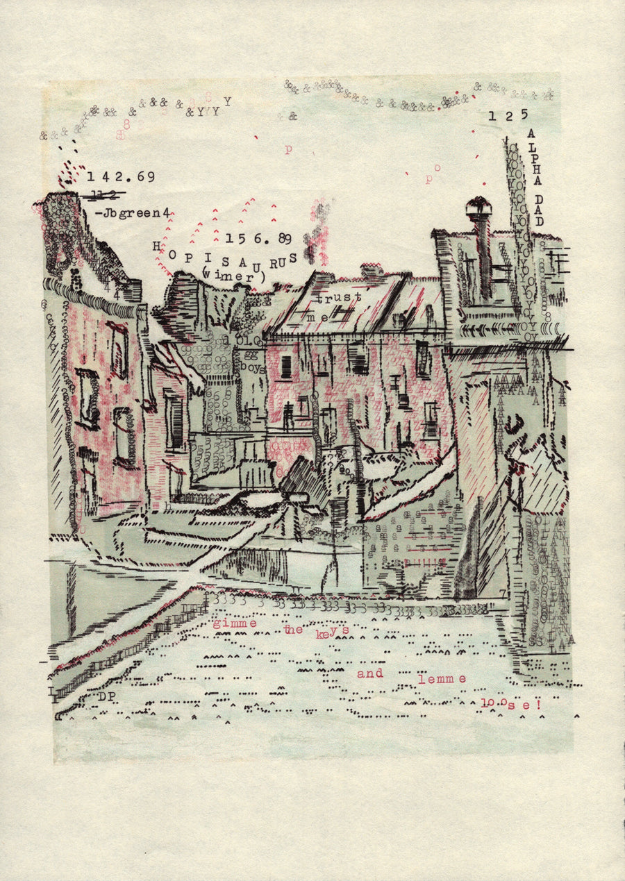 Such Time Such Place original typewriter artwork by Degen Poet