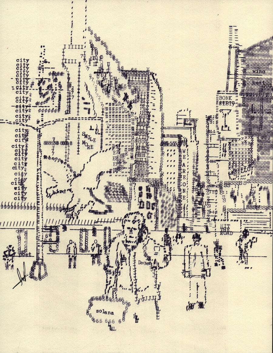 h original typewriter artwork by Degen Poet