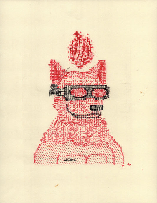 Fire Wolf original typewriter artwork
