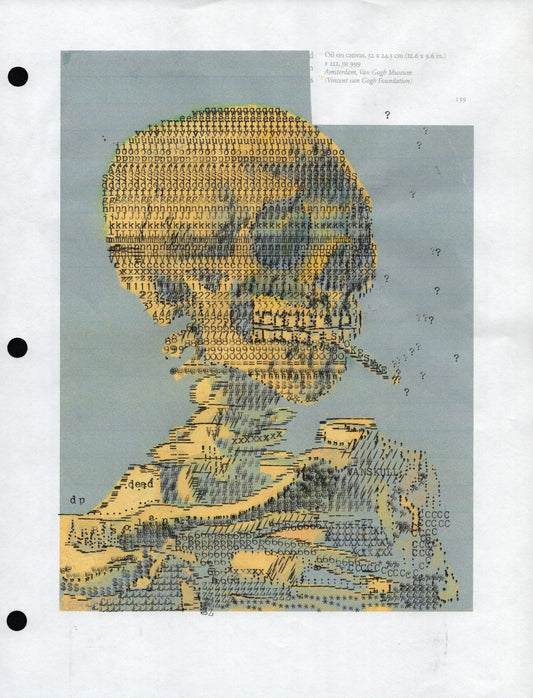 Van Gogh Skull original typewriter artwork