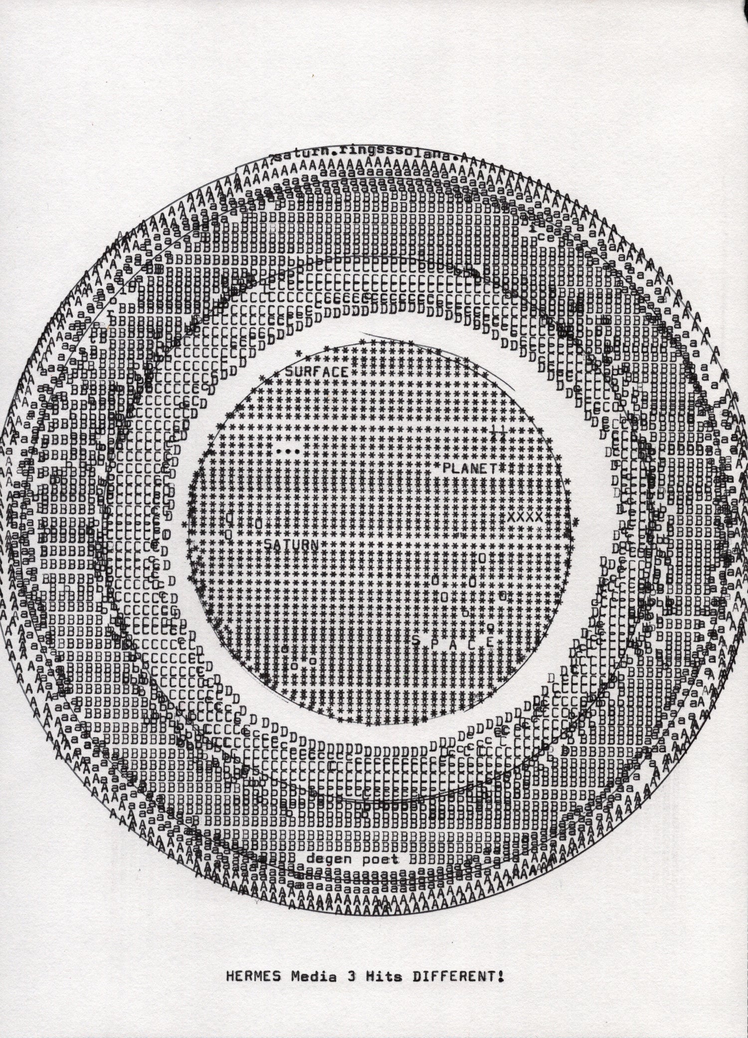 Type Saturn original typewriter artwork