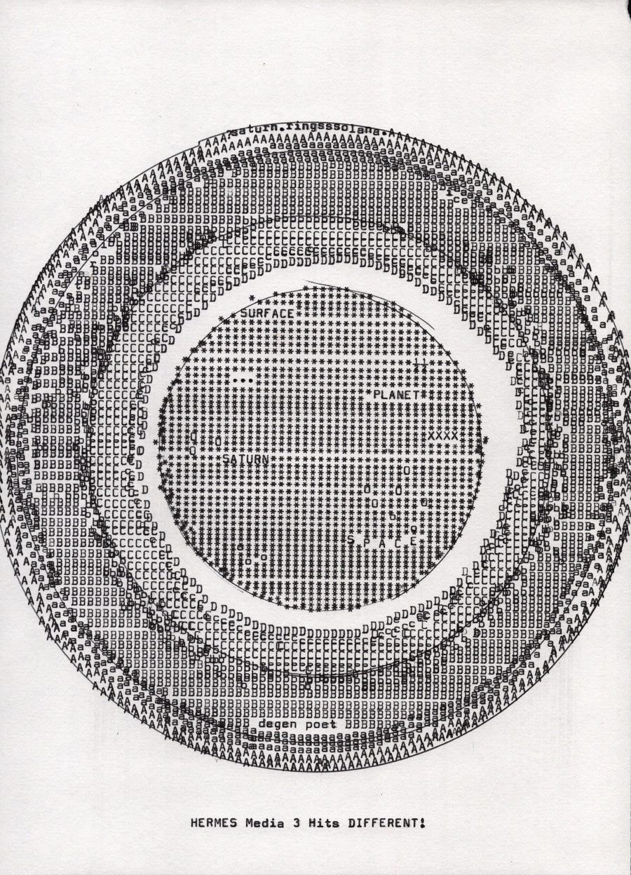 Type Saturn original typewriter artwork by Degen Poet