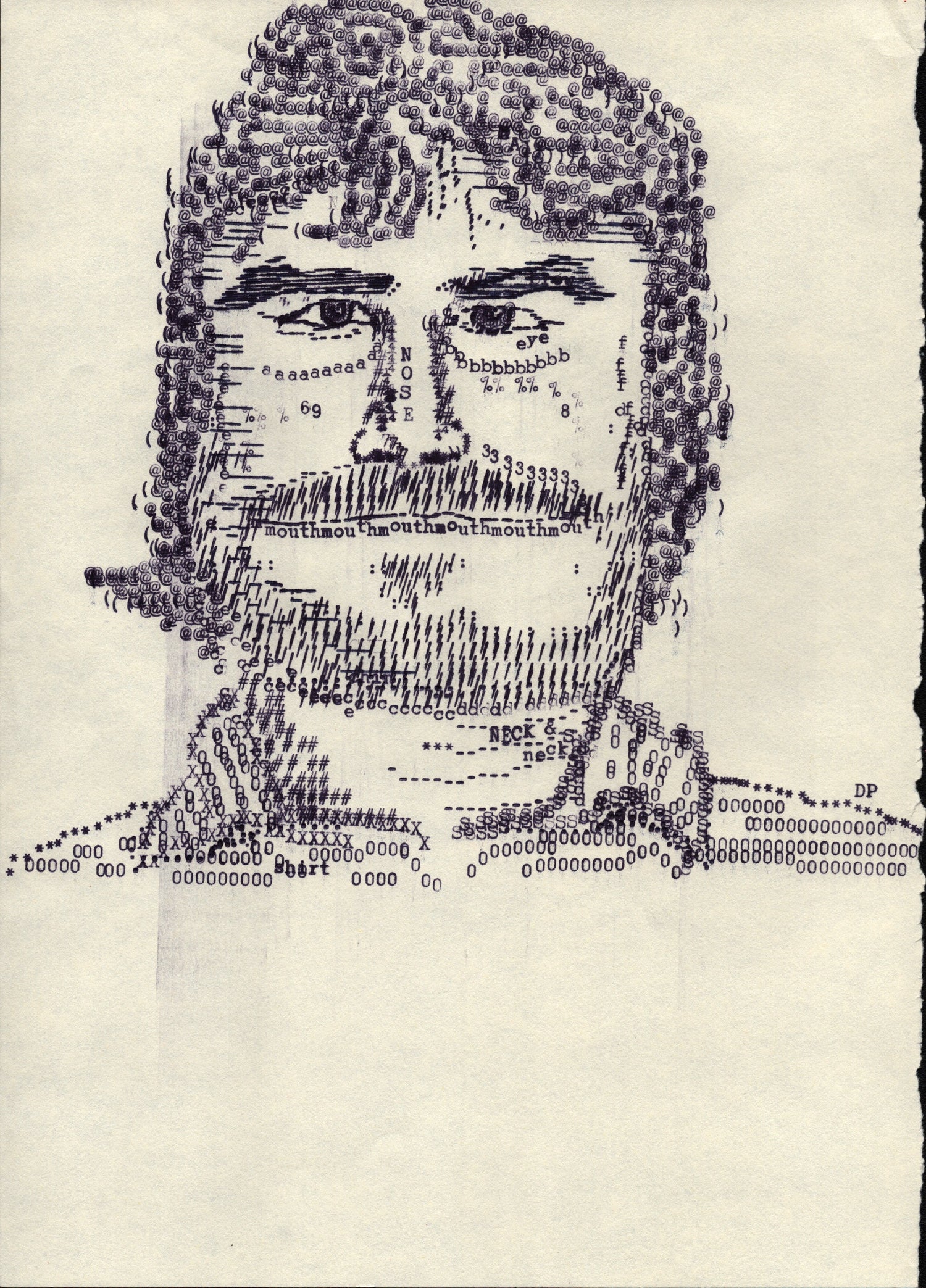 Not Jack Black original typewriter artwork