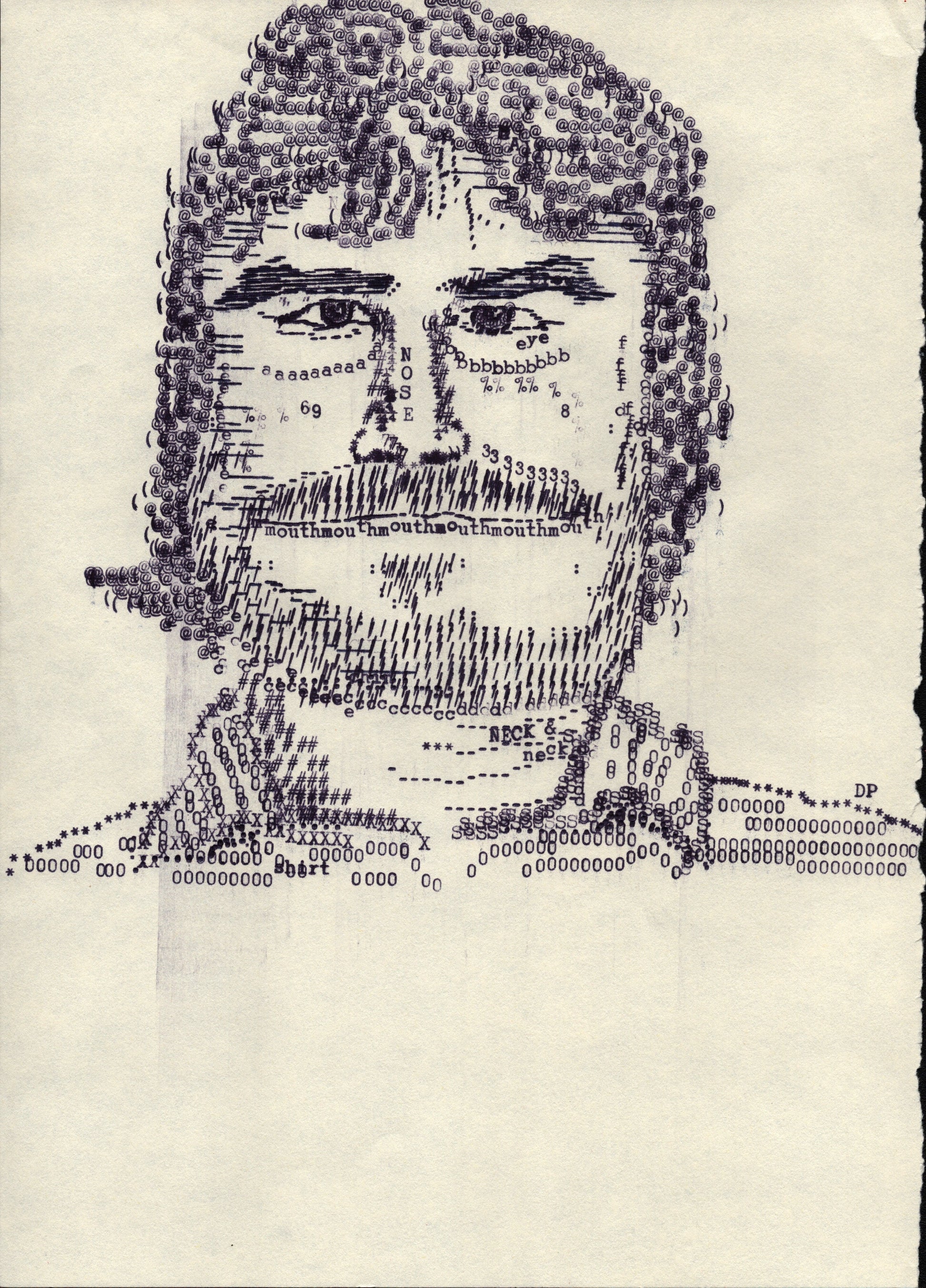 Not Jack Black original typewriter artwork by Degen Poet