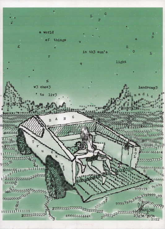Bang Truck original typewriter artwork