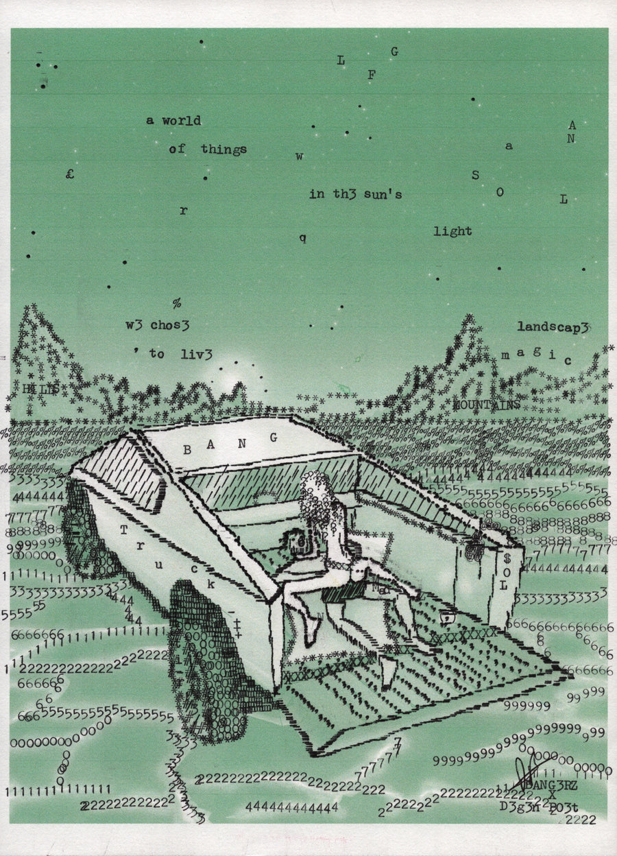 Bang Truck original typewriter artwork by Degen Poet