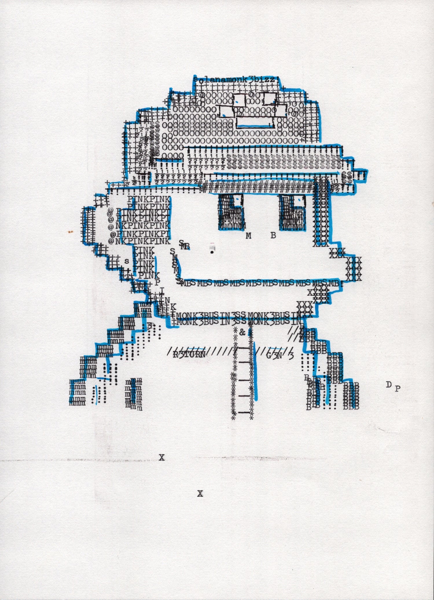 Midnight Monke original typewriter artwork