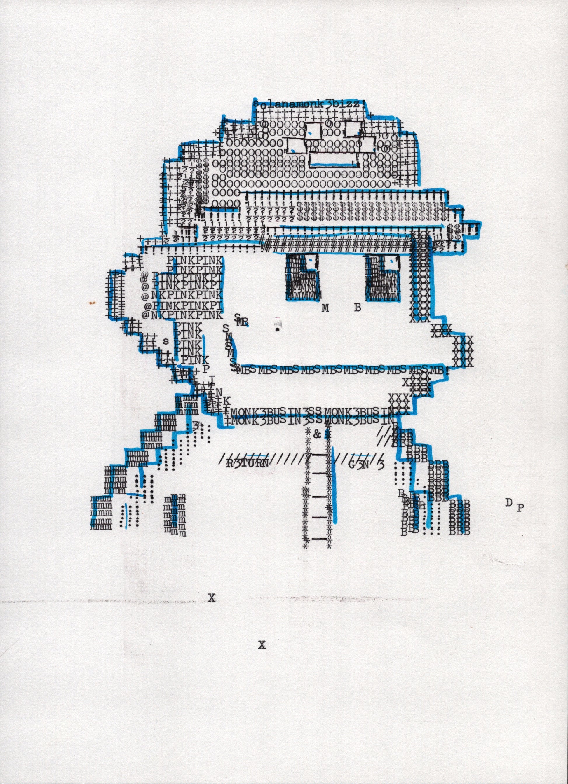 Midnight Monke original typewriter artwork by Degen Poet