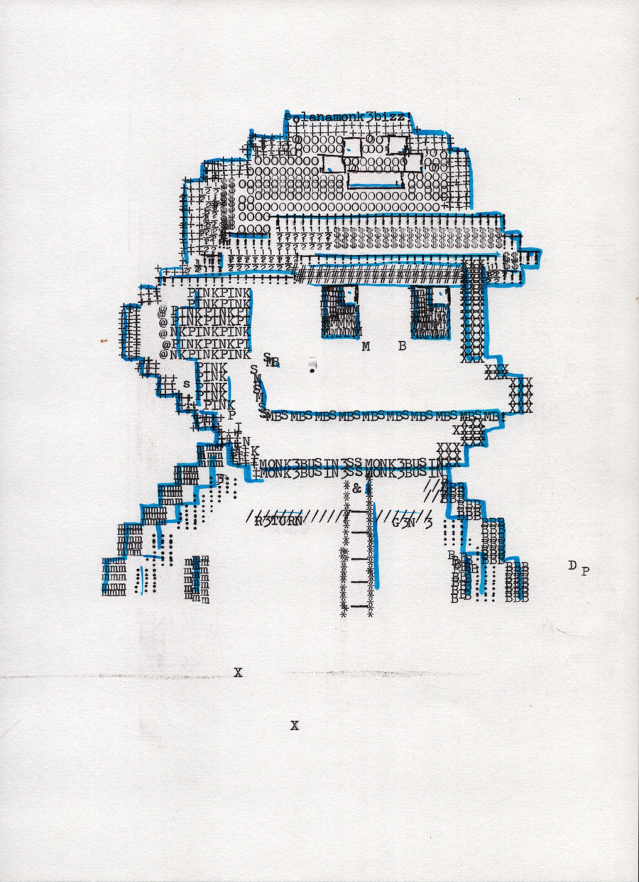 Midnight Monke original typewriter artwork by Degen Poet