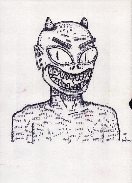 Joyhog Devil original typewriter artwork