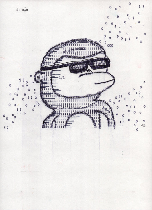 Basket Monke original typewriter artwork