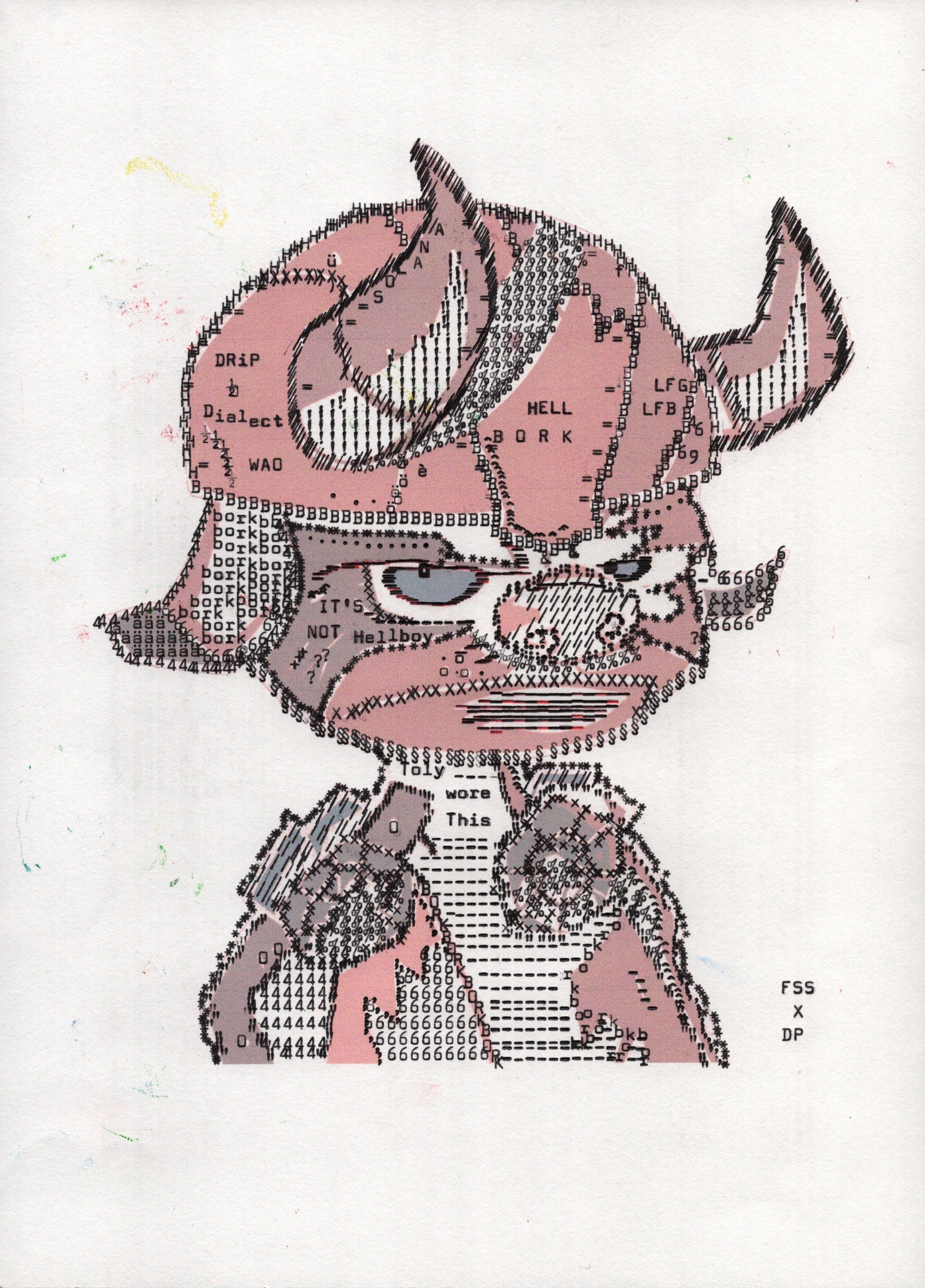 Type Bork original typewriter artwork by Degen Poet