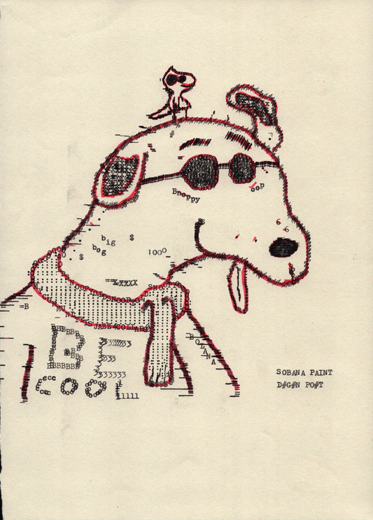 Snooby original typewriter artwork