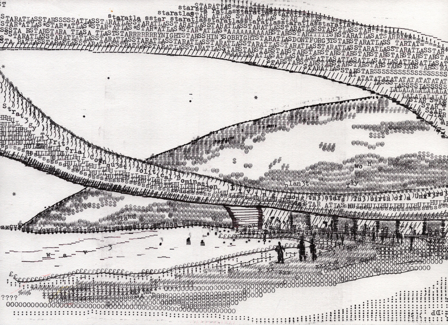 Planet Atlas original typewriter artwork
