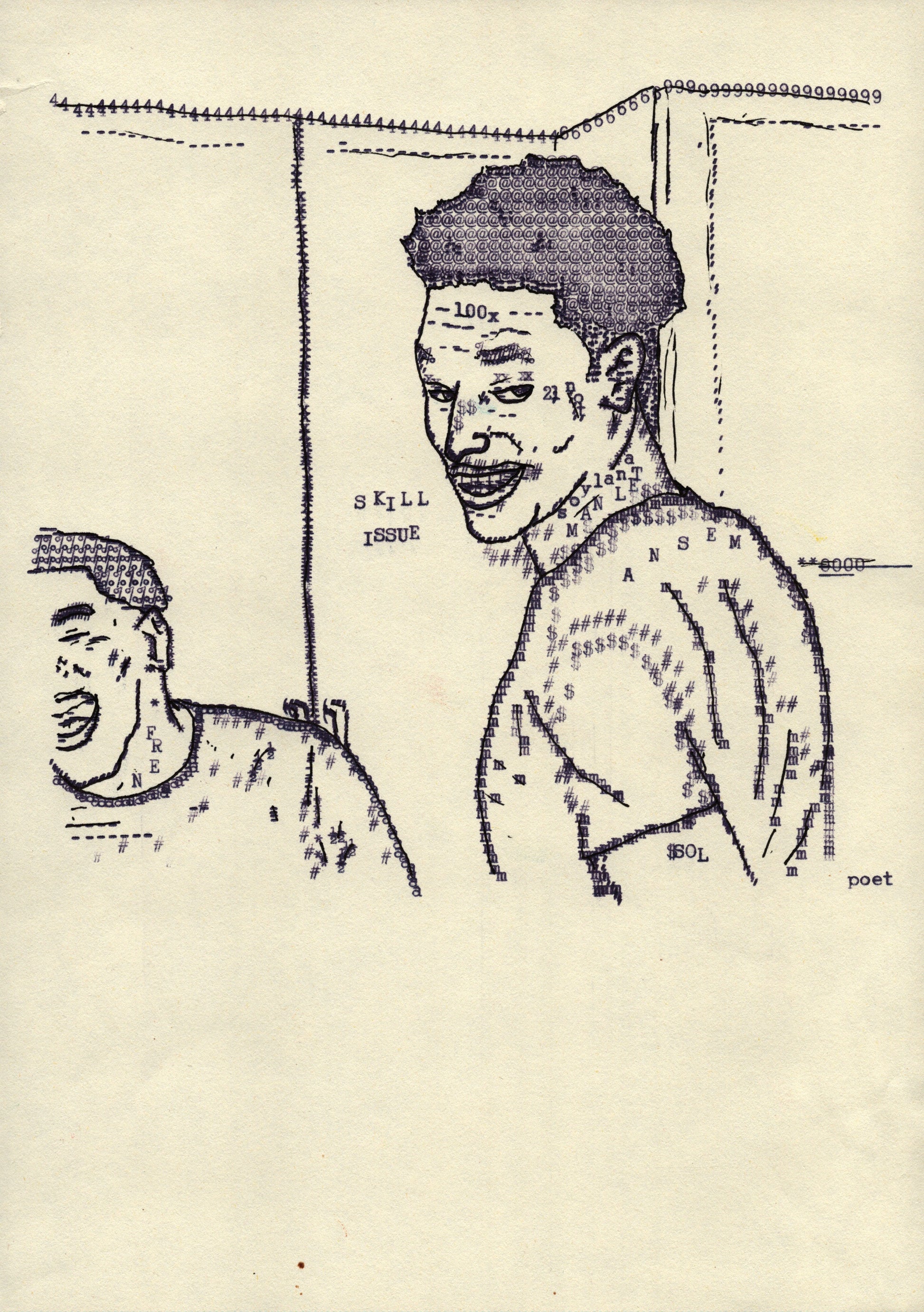 BLKNOIZ06 original typewriter artwork by Degen Poet