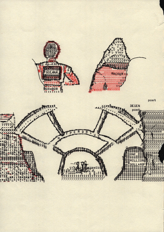 Hyperdrive original typewriter artwork
