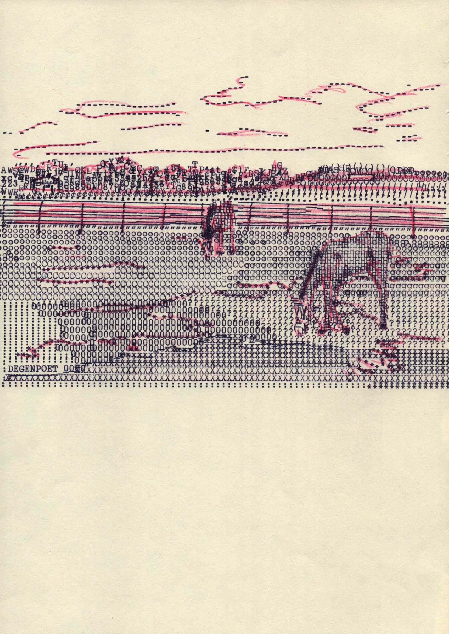 Two Horses original typewriter artwork