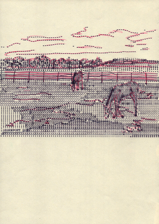 Two Horses original typewriter artwork