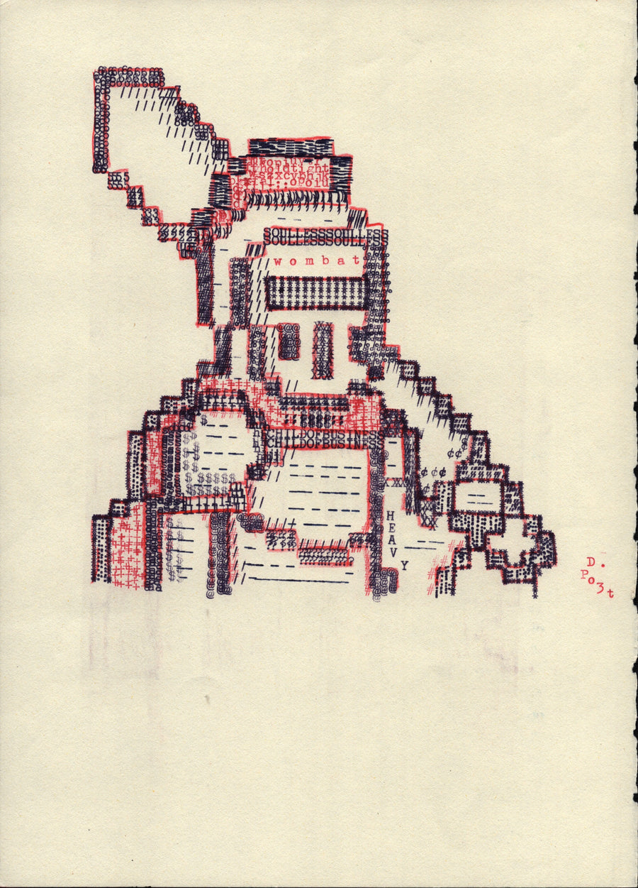 Type Soulless original typewriter artwork by Degen Poet