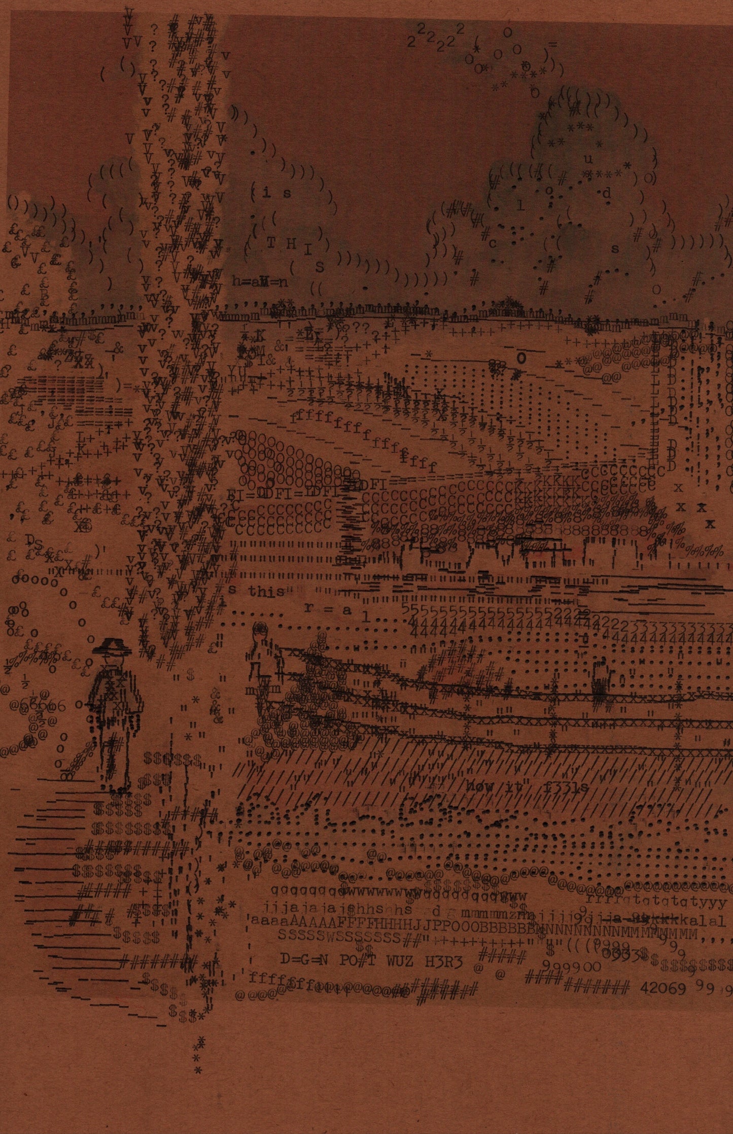 New Horizons original typewriter artwork by Degen Poet