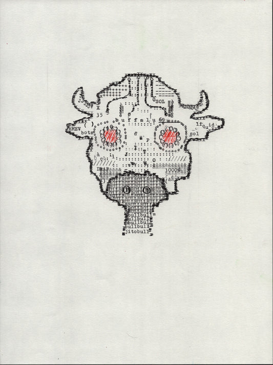 Jito Bull original typewriter artwork